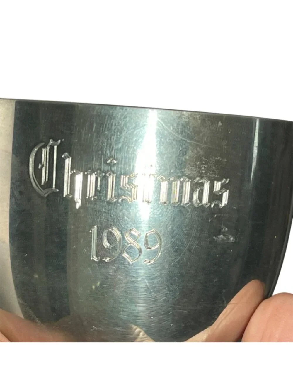 Vintage Kirk Stieff Pewter Jefferson Cup P50 Personalized 1989  2.5